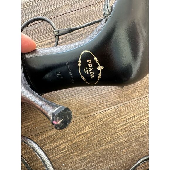 Prada Black Strappy Heels - Picture 8 of 9